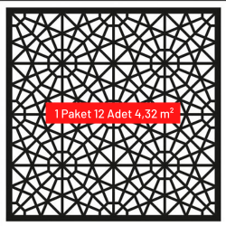 60x60 Dekoratif Tavan Kaplama Orient (Siyah-Beyaz) 1 Paket 12Adet 4,32 m²