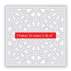 30x30 Dekoratif Tavan Kaplama Orient (Beyaz-Beyaz) 1 Paket 24 Adet 2,16 m²