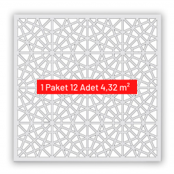 60x60 Dekoratif Tavan Kaplama Orient (Beyaz-Beyaz) 1 Paket 12Adet 4,32 m²