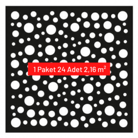 30x30 Dekoratif Tavan Kaplama Damla (Siyah-Beyaz) 1 Paket 24 Adet 2,16 m²