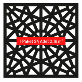 30x30 Dekoratif Tavan Kaplama Orient (Siyah-Beyaz) 1 Paket 24 Adet 2,16 m²