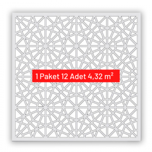 60x60 Dekoratif Tavan Kaplama Orient (Beyaz-Beyaz) 1 Paket 12Adet 4,32 m²